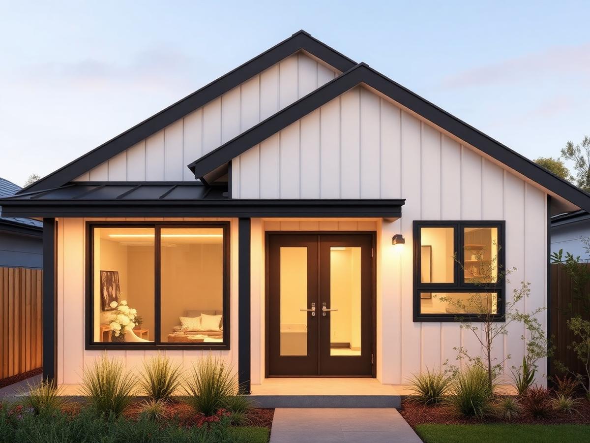 The Field efficient modern Australian lifestyle home with timber batten facade